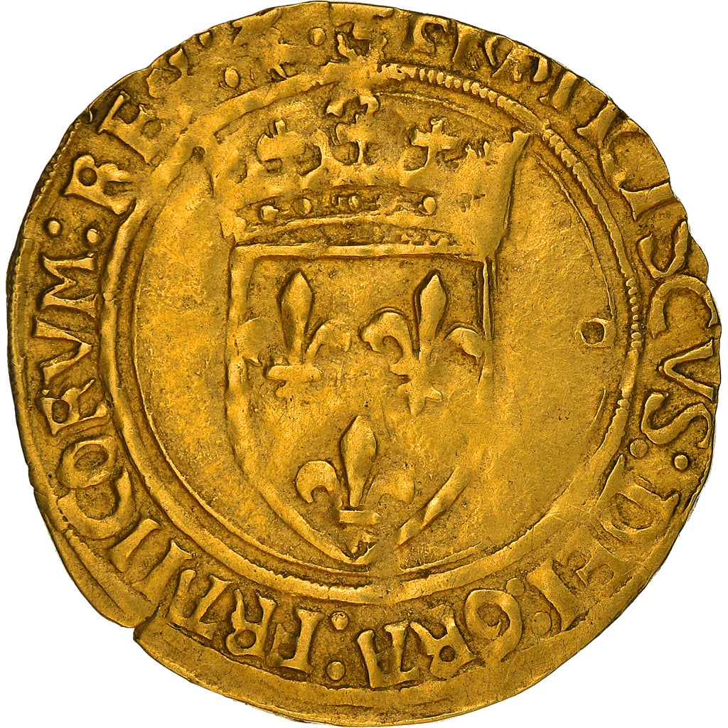 França, François Ier, Écu d'or au soleil, 1519-1540, Poitiers, Dourado