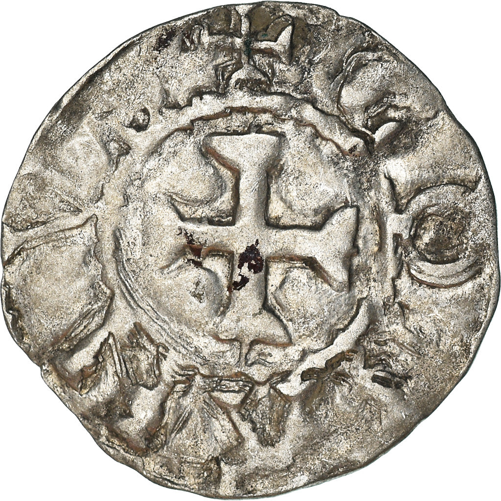 Moeda, França, Conan IV, Denier, XIIth century, Rennes, Rara, EF(40-45)