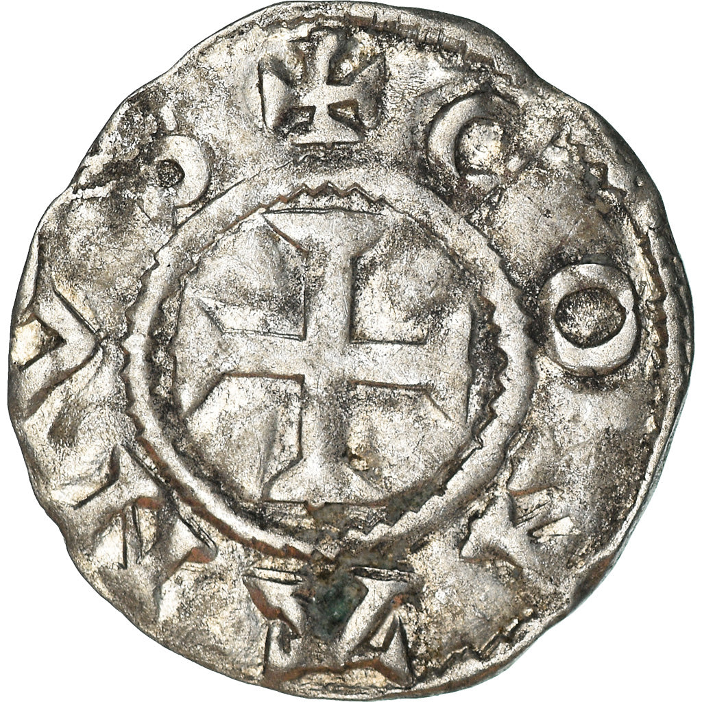Moeda, França, Conan IV, Denier, XIIth century, Rennes, Rara, AU(50-53)