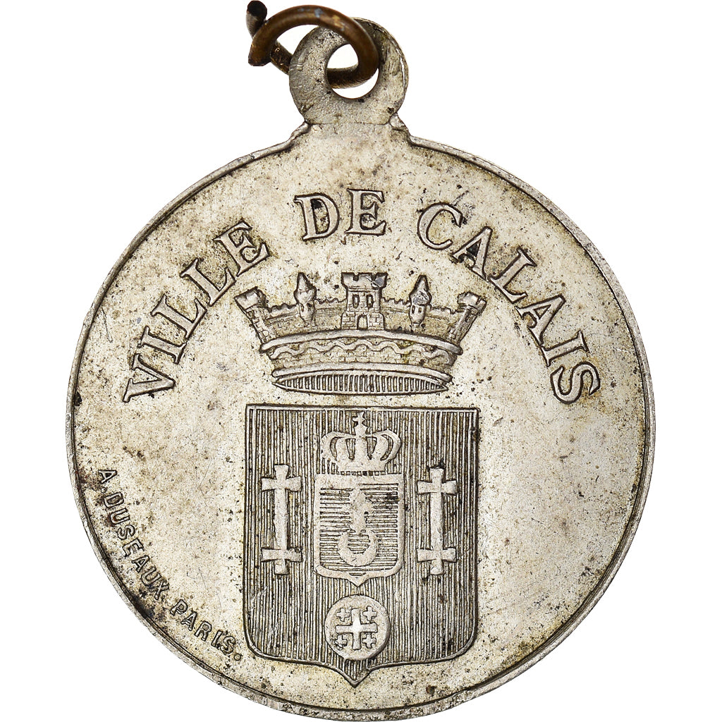 France, Medal, Ecoles Publiques, Ville de Calais, 1896, Duseaux, EF(40-45)