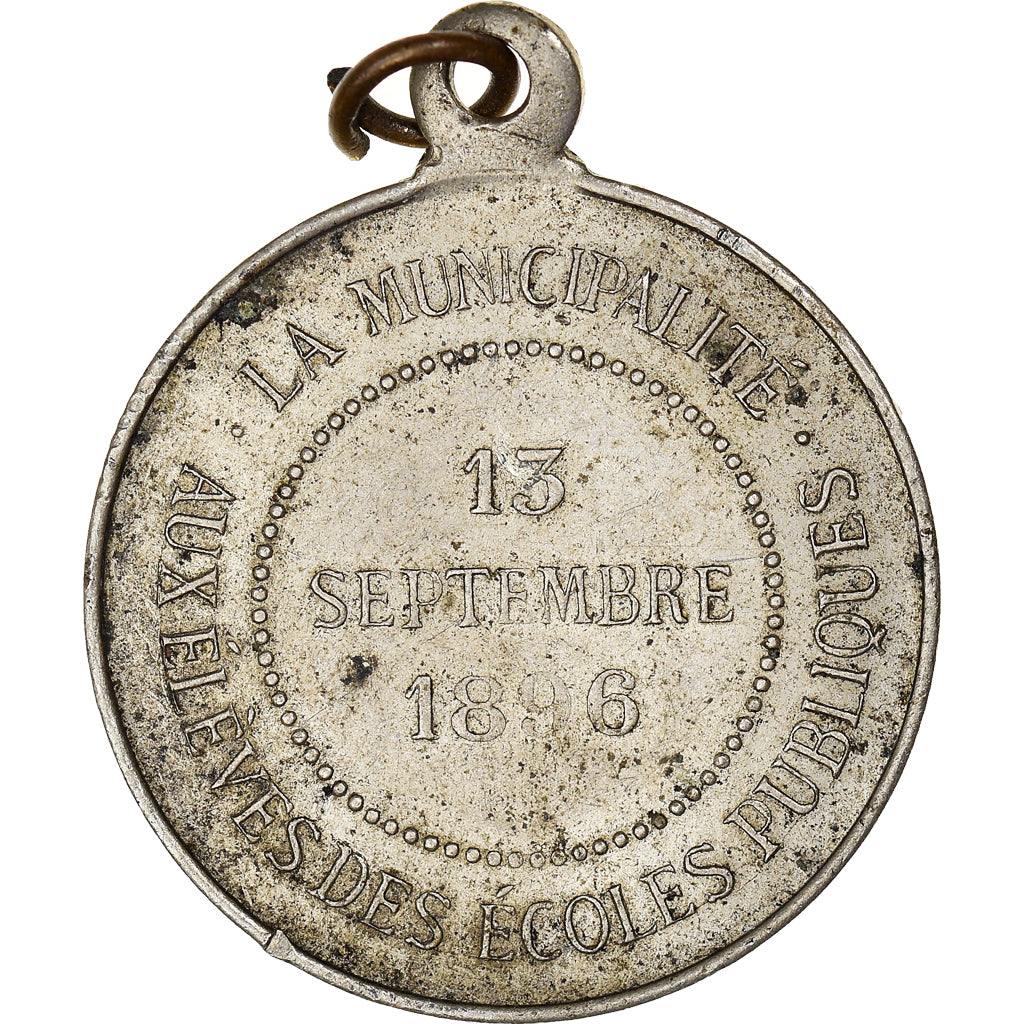 France, Medal, Ecoles Publiques, Ville de Calais, 1896, Duseaux, EF(40-45)