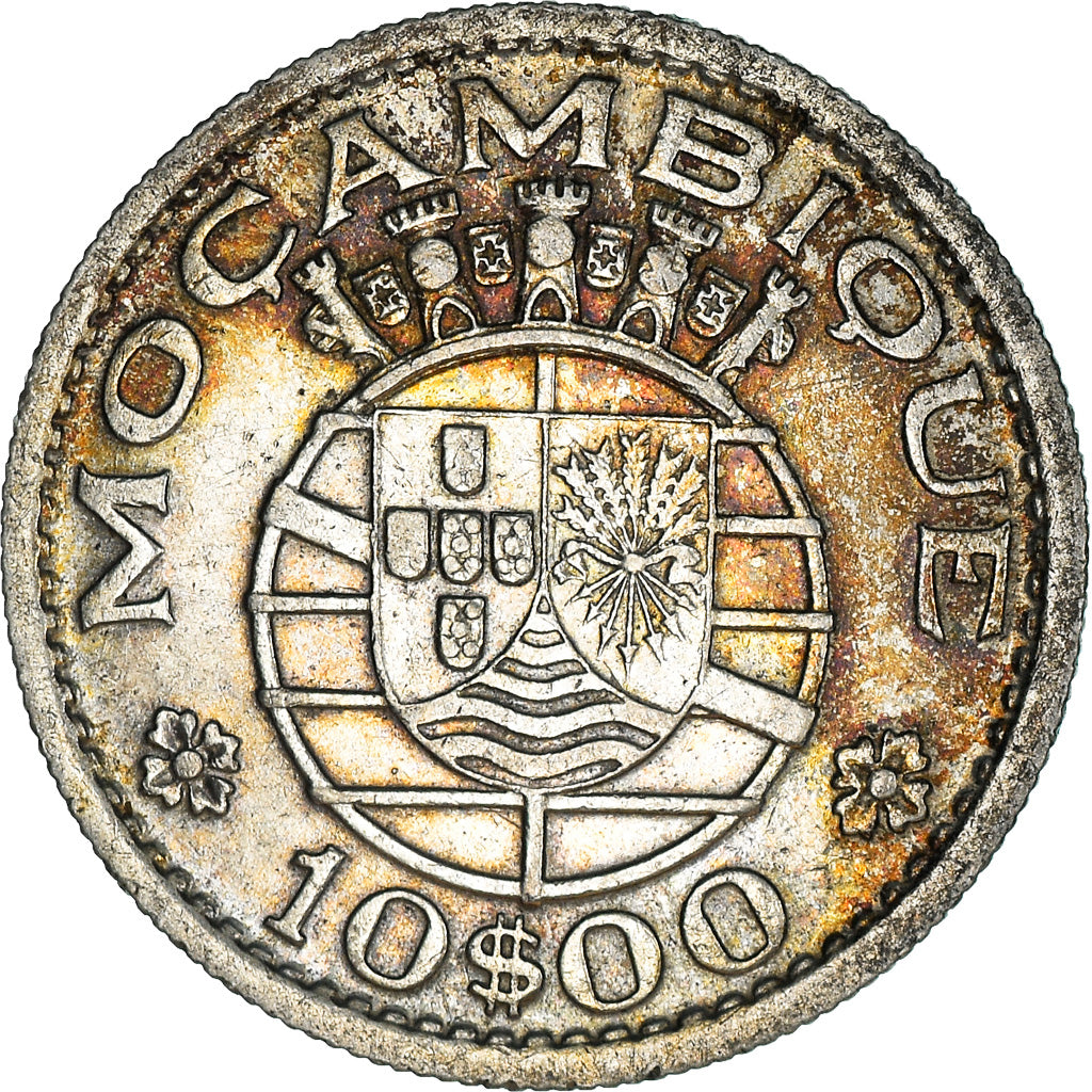 Monnaie, Mozambique, 10 Escudos, 1955, TTB+, Argent, KM:79