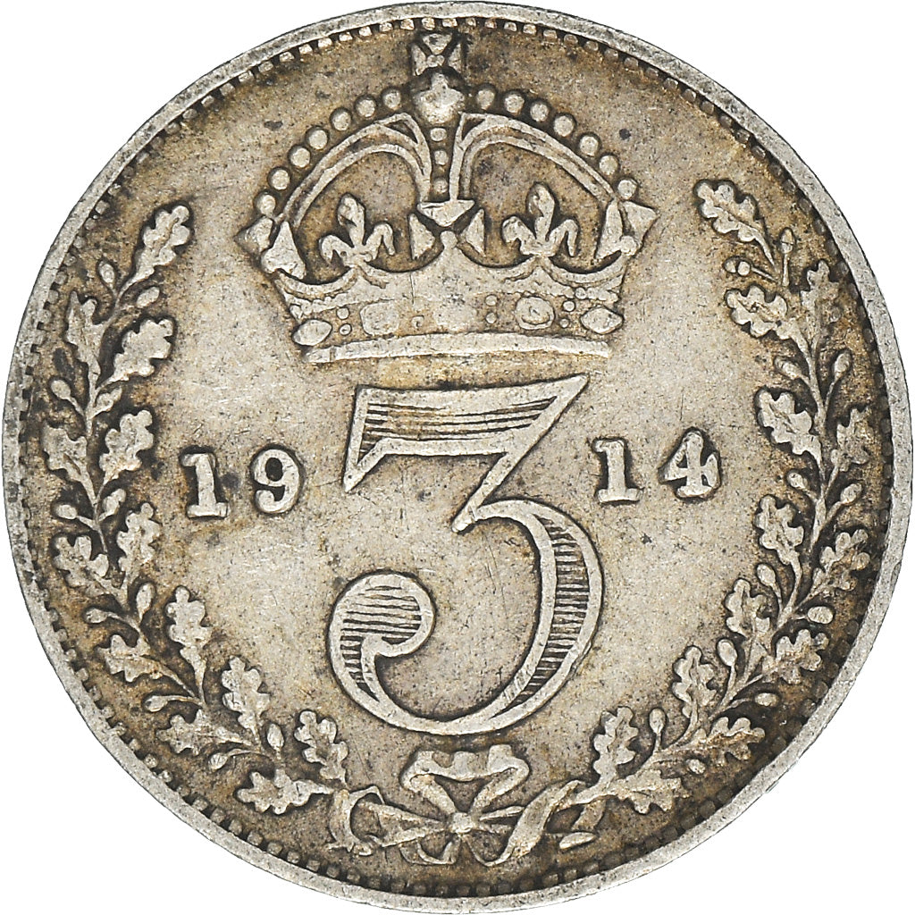 Coin, Great Britain, George V, 3 Pence, 1914, VF(30-35), Silver, KM:813
