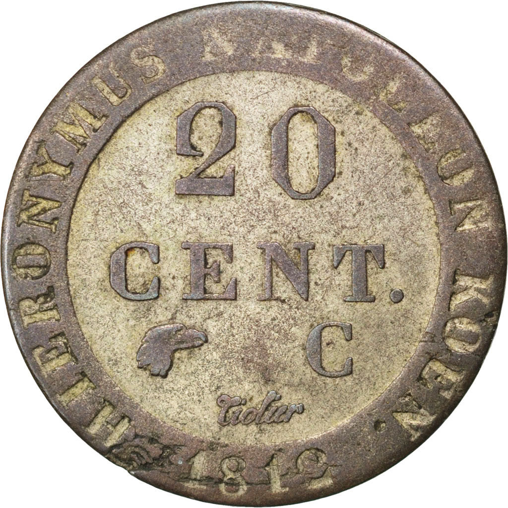Coin, German States, WESTPHALIA, Jerome, 20 Centimes, 1812, Cassel, EF(40-45)