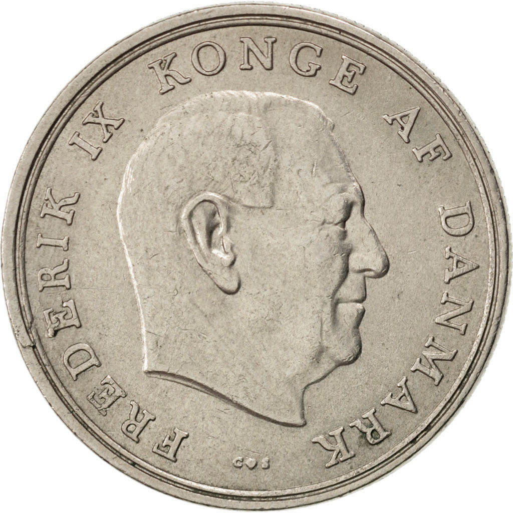 Moneda, Dinamarca, Frederik IX, 5 Kroner, 1961, MBC, Cobre - níquel, KM:853.1