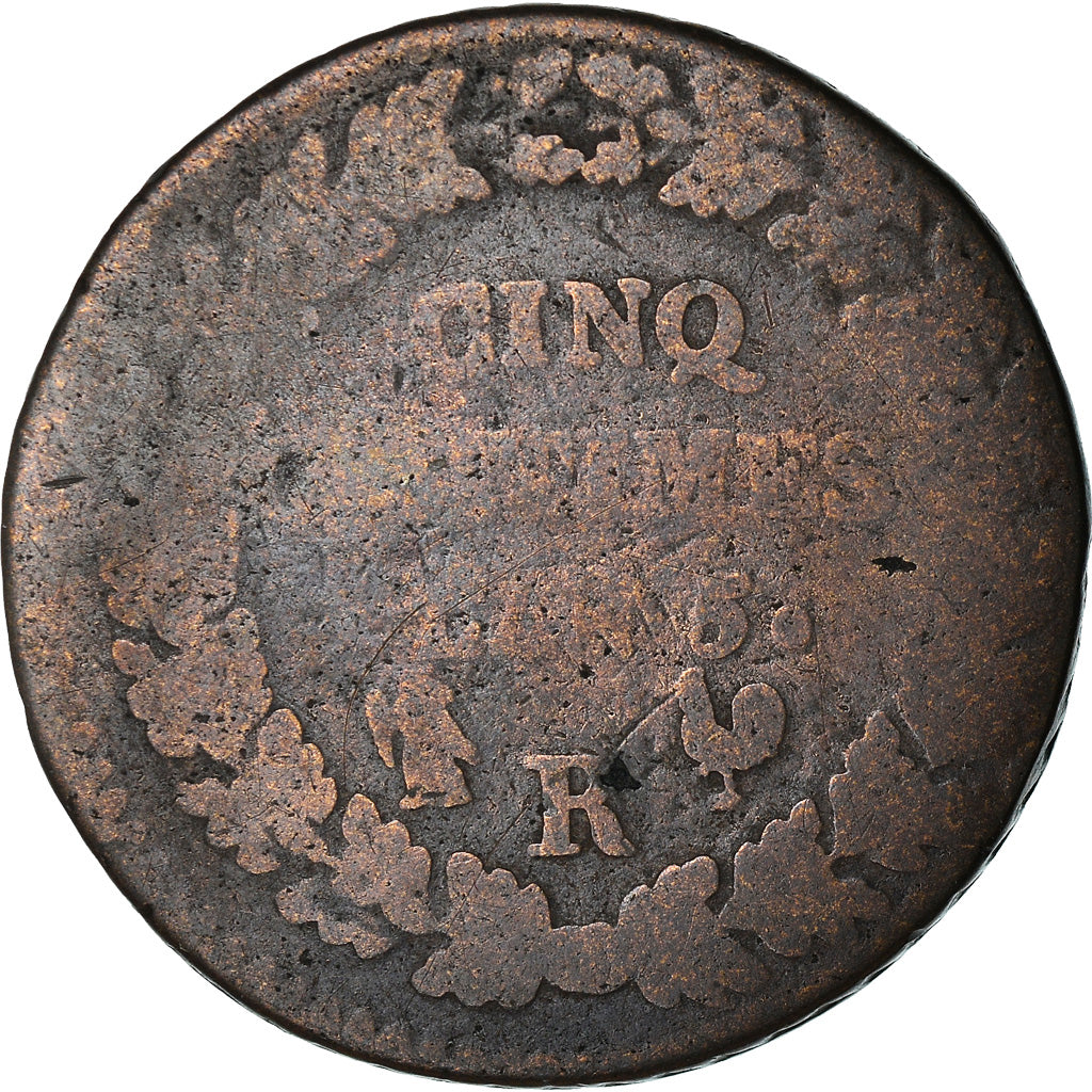Moneda, Francia, Dupré, 5 Centimes, AN 5, Orléans, BC, Bronce, KM:640.9