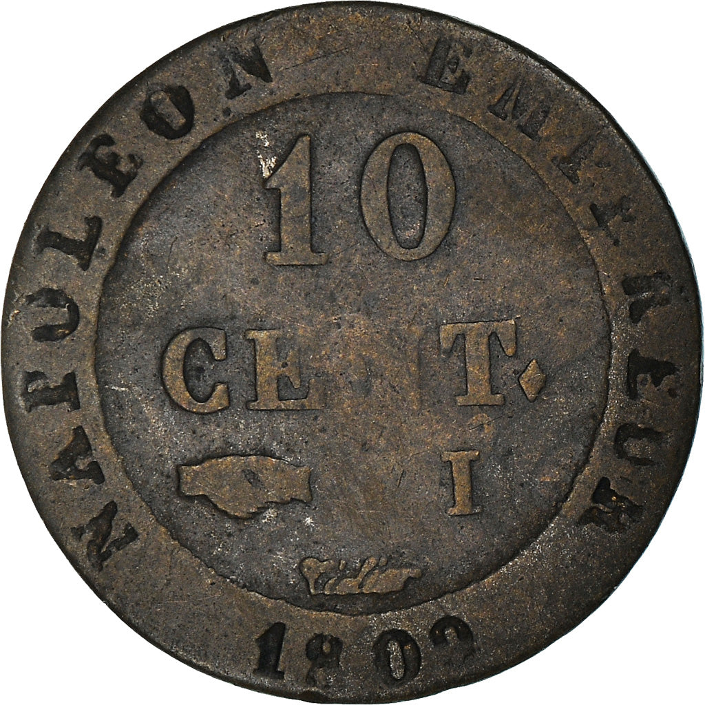 Coin, France, Napoléon I, 10 Centimes, 1809, Limoges, F(12-15), Billon