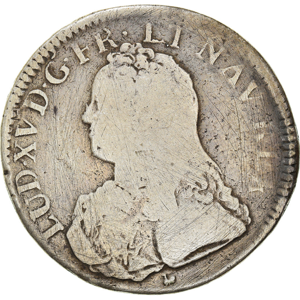 Coin, France, Louis XV, Écu aux branches d'olivier, Ecu, 1727, Montpellier
