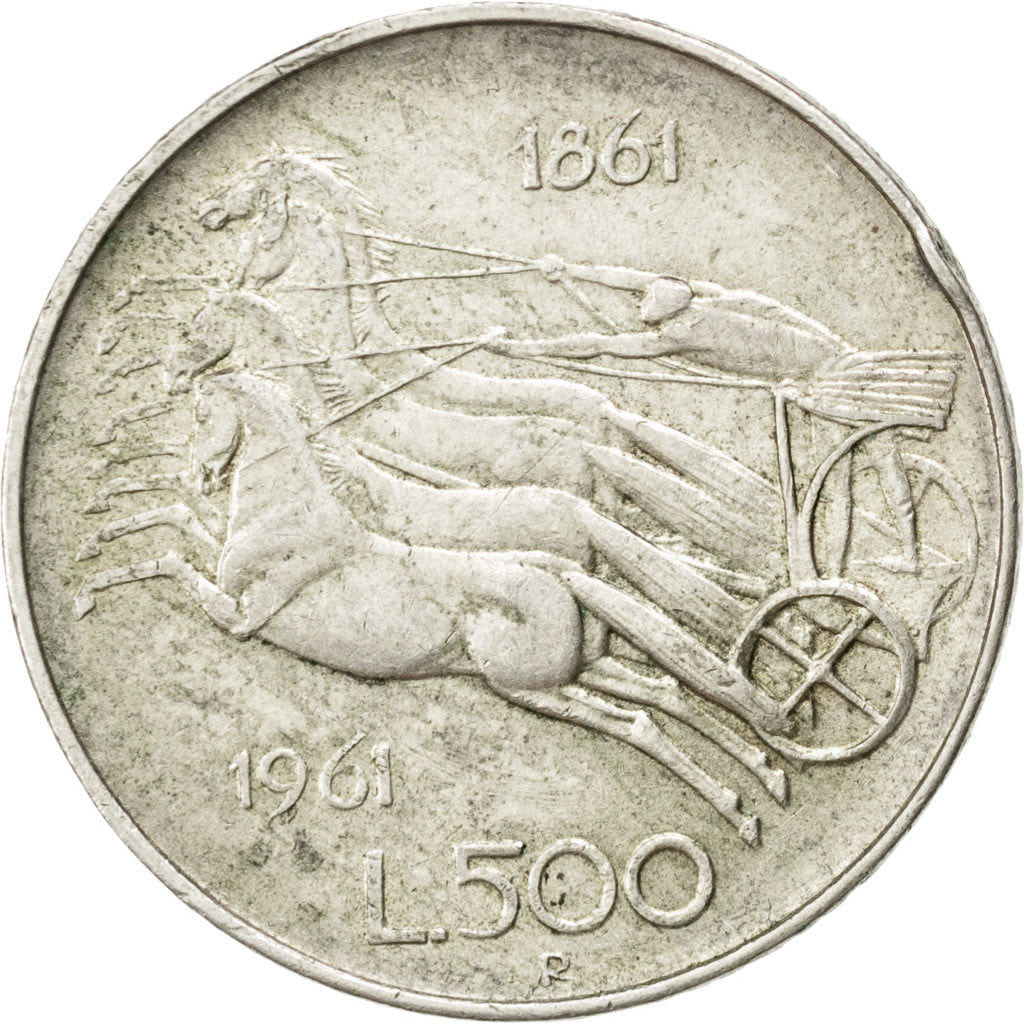 Moneta, Włochy, 500 Lire, 1961, Rome, EF(40-45), Srebro, KM:99