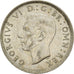 Moeda, Grã-Bretanha, George VI, Florin, Two Shillings, 1942, AU(50-53), Prata