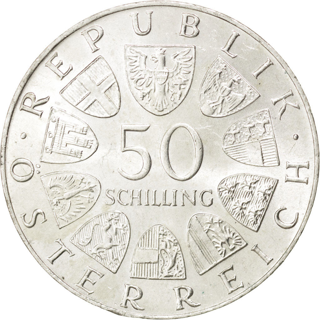 Coin, Austria, 50 Schilling, 1973, AU(55-58), Silver, KM:2917