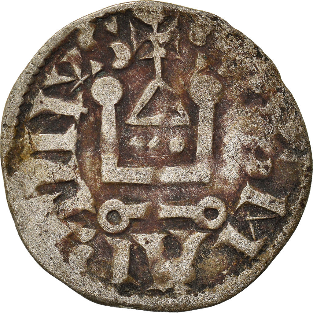Moneda, Francia, Touraine, Denier, 1150-1200, Saint-Martin de Tours, BC+, Plata