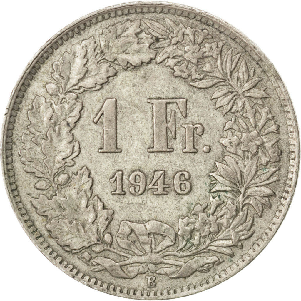 Coin, Switzerland, Franc, 1946, Bern, EF(40-45), Silver, KM:24