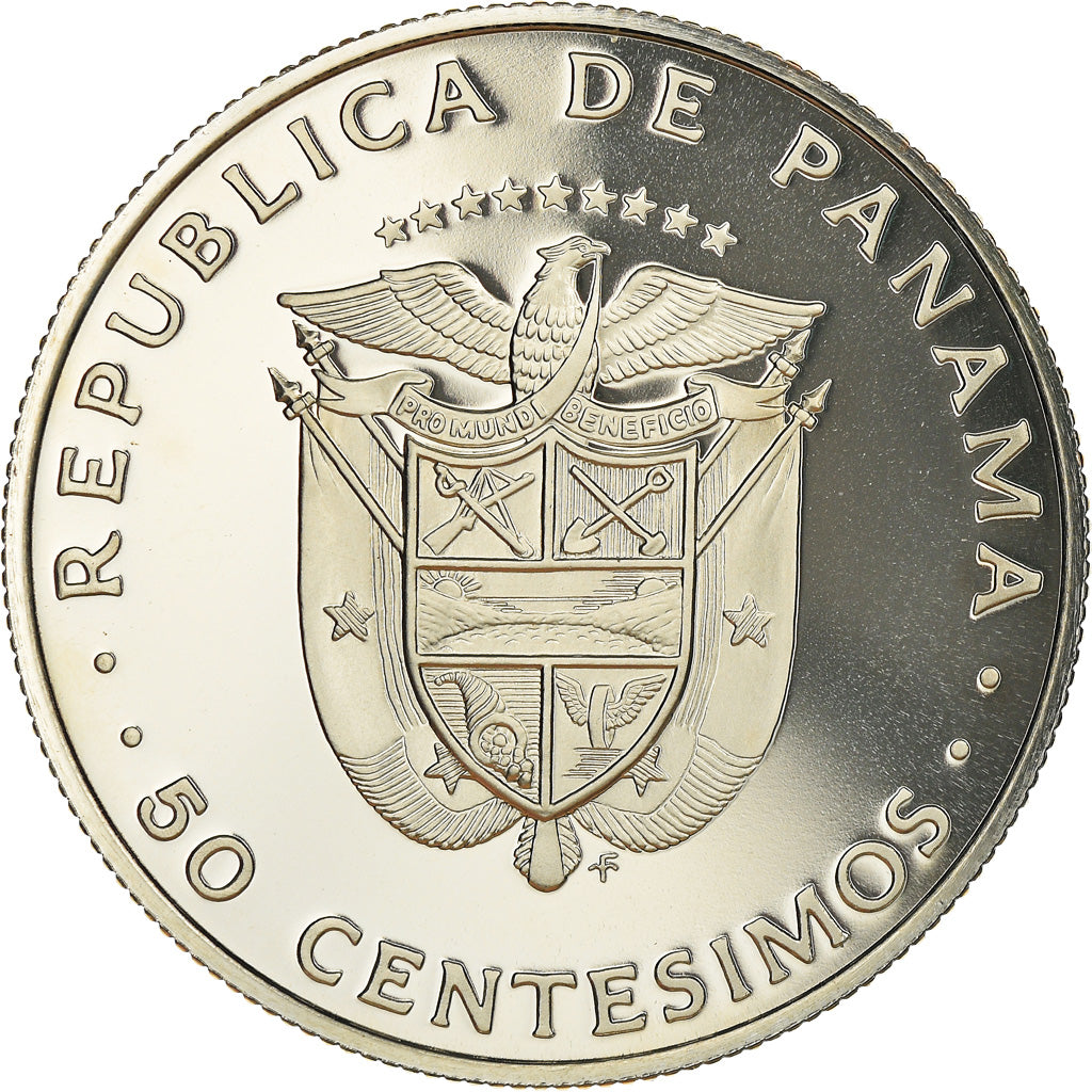 Moneda, Panamá, 50 Centesimos, 1975, U.S. Mint, Proof, FDC, Cobre - níquel