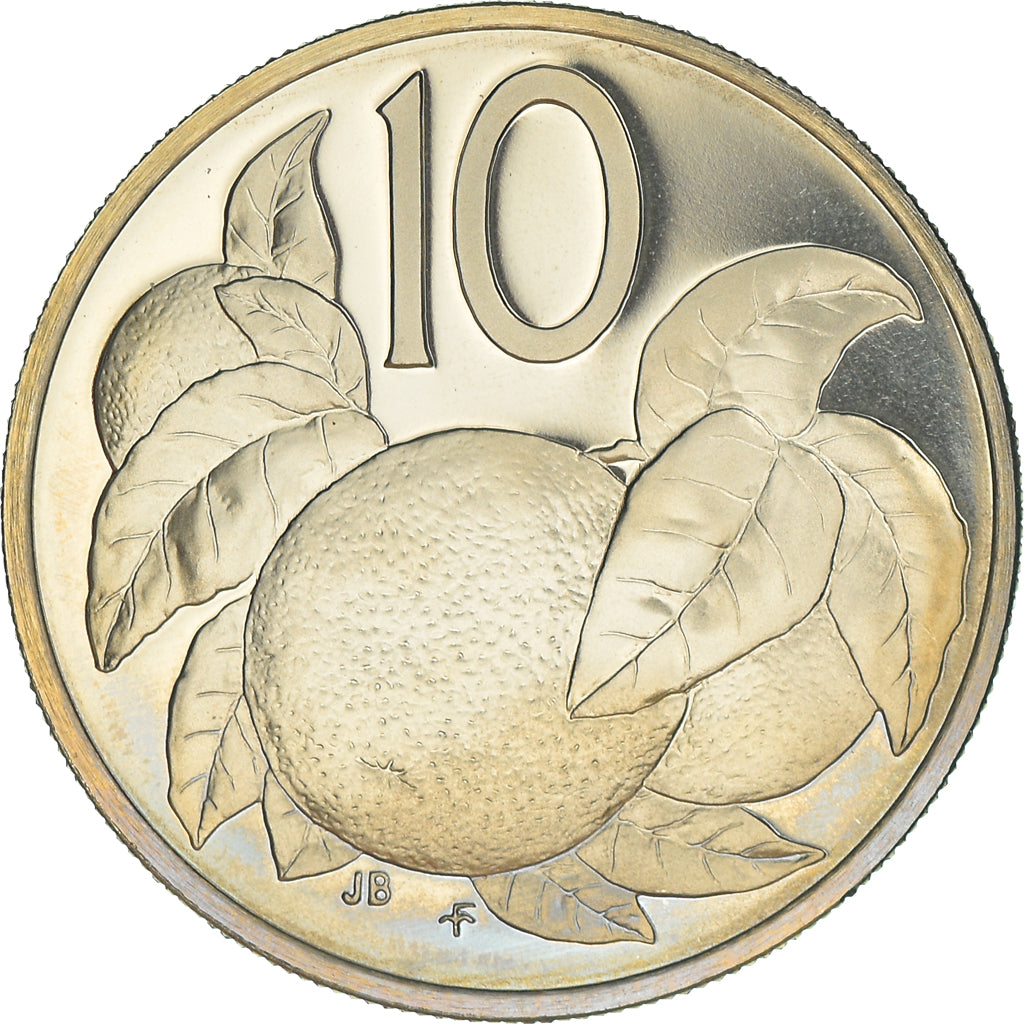 Moeda, Ilhas Cook, Elizabeth II, 10 Cents, 1976, Franklin Mint, USA, Proof