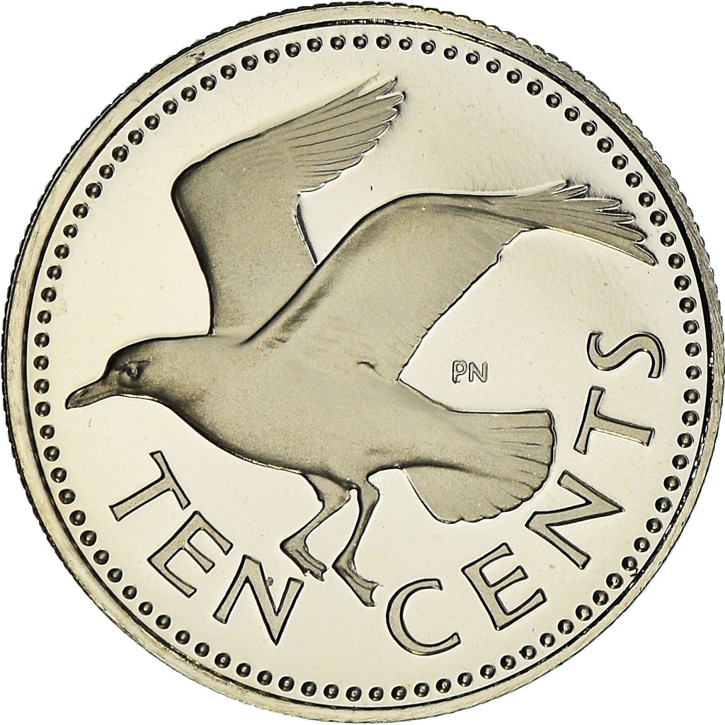 Moneta, Barbados, 10 Cents, 1976, Franklin Mint, Proof, FDC, Rame-nichel, KM:21