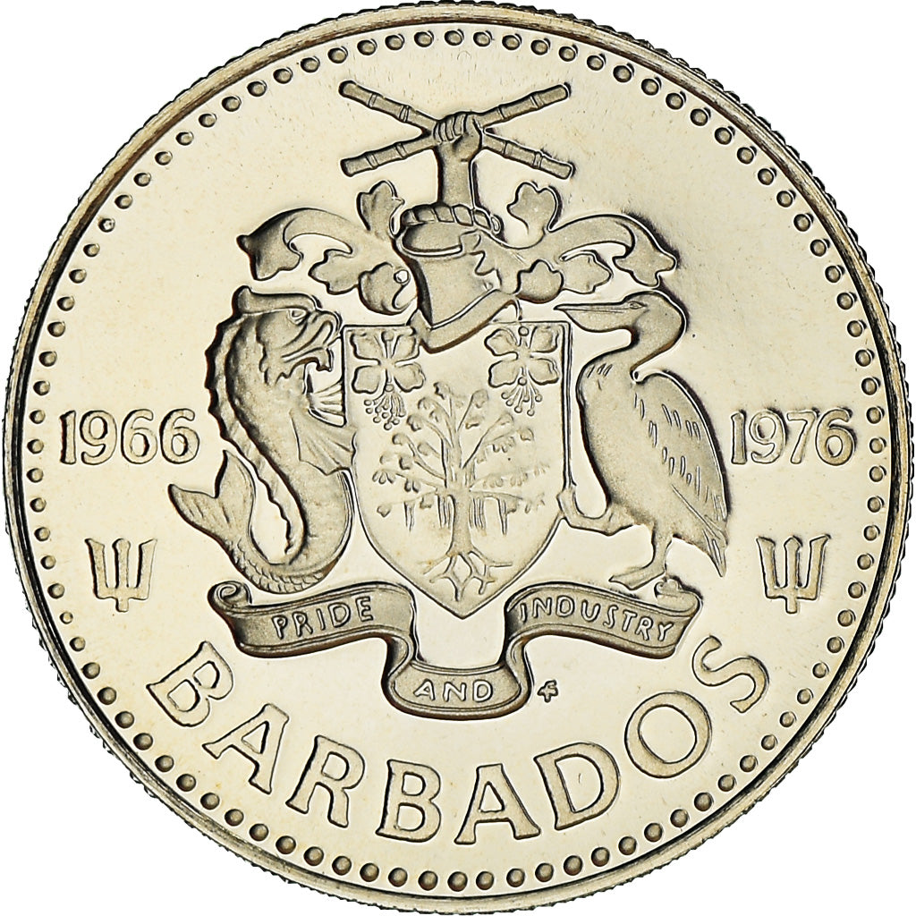 Moneta, Barbados, 10 Cents, 1976, Franklin Mint, Proof, FDC, Rame-nichel, KM:21