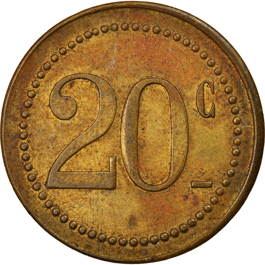 Francia, Token, 20 Centimes à Consommer, MBC, Cobre