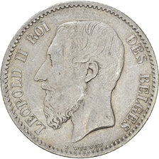 Münze, Belgien, Leopold II, Franc, 1866, S+, Silber, KM:28.1