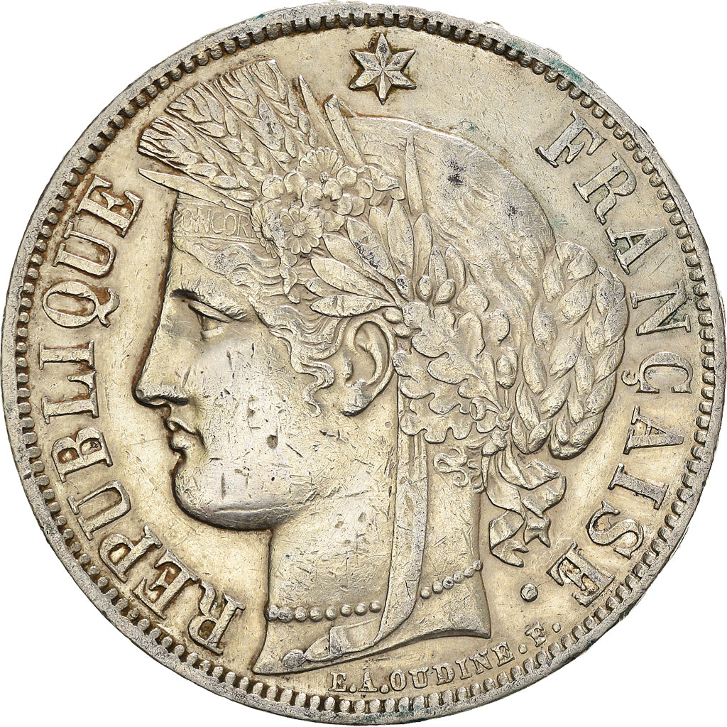 Moneta, Francja, Cérès, 5 Francs, 1870, Paris, EF(40-45), Srebro, KM:819