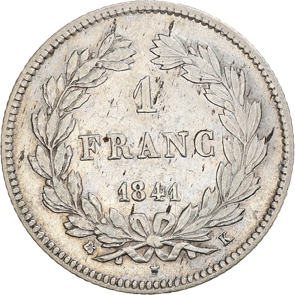 Münze, Frankreich, Louis-Philippe, Franc, 1841, Bordeaux, SS, Silber, KM:748.7
