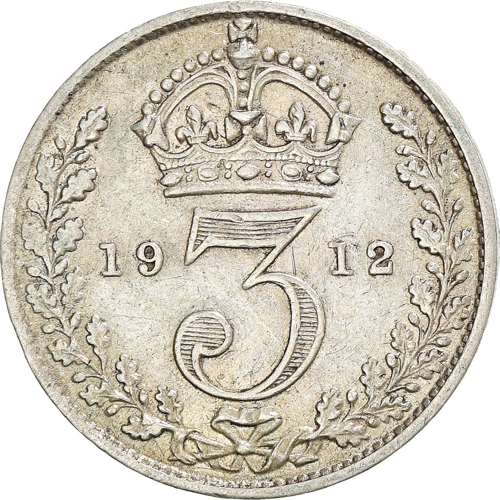 Moneta, Gran Bretagna, George V, 3 Pence, 1912, BB, Argento, KM:813