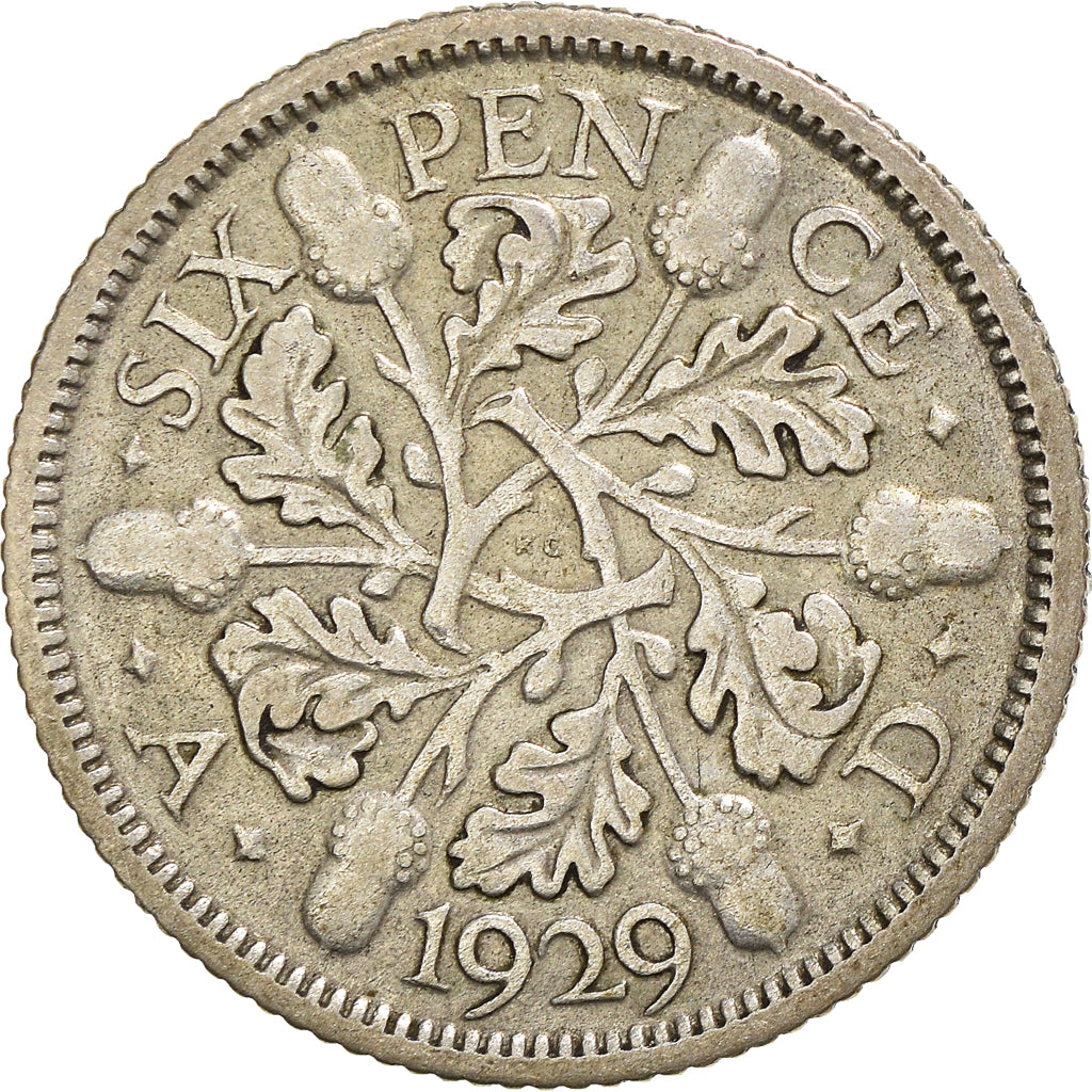 Münze, Großbritannien, George V, 6 Pence, 1929, S+, Silber, KM:832