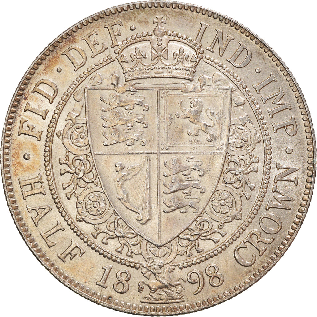 Münze, Großbritannien, Victoria, 1/2 Crown, 1898, London, VZ, Silber, KM:782