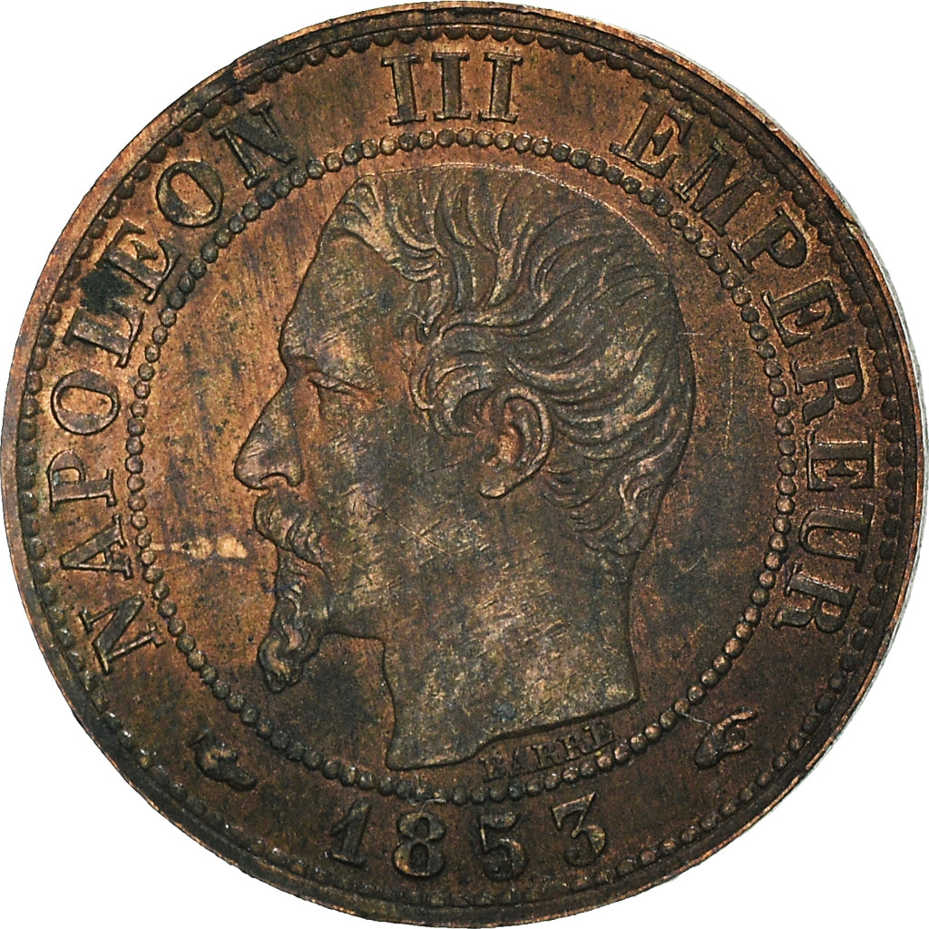 Coin, France, Napoleon III, Centime, 1853, Paris, AU(55-58), Bronze, KM:775.1