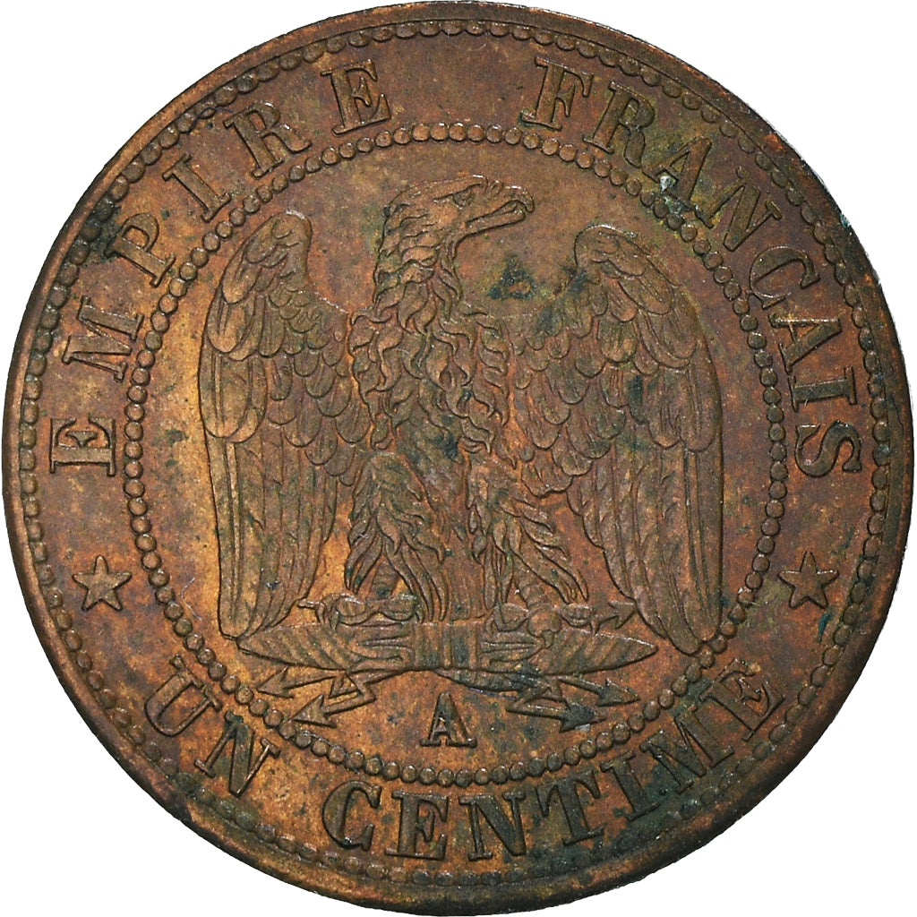 Moneda, Francia, Napoleon III, Centime, 1862, Paris, MBC+, Bronce, KM:795.1