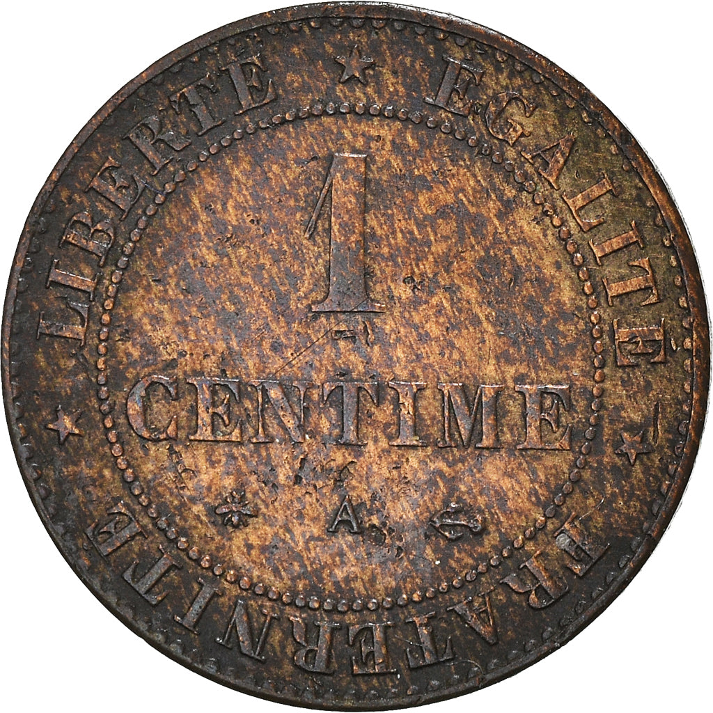 Moneda, Francia, Cérès, Centime, 1878, Paris, MBC+, Bronce, KM:826.1
