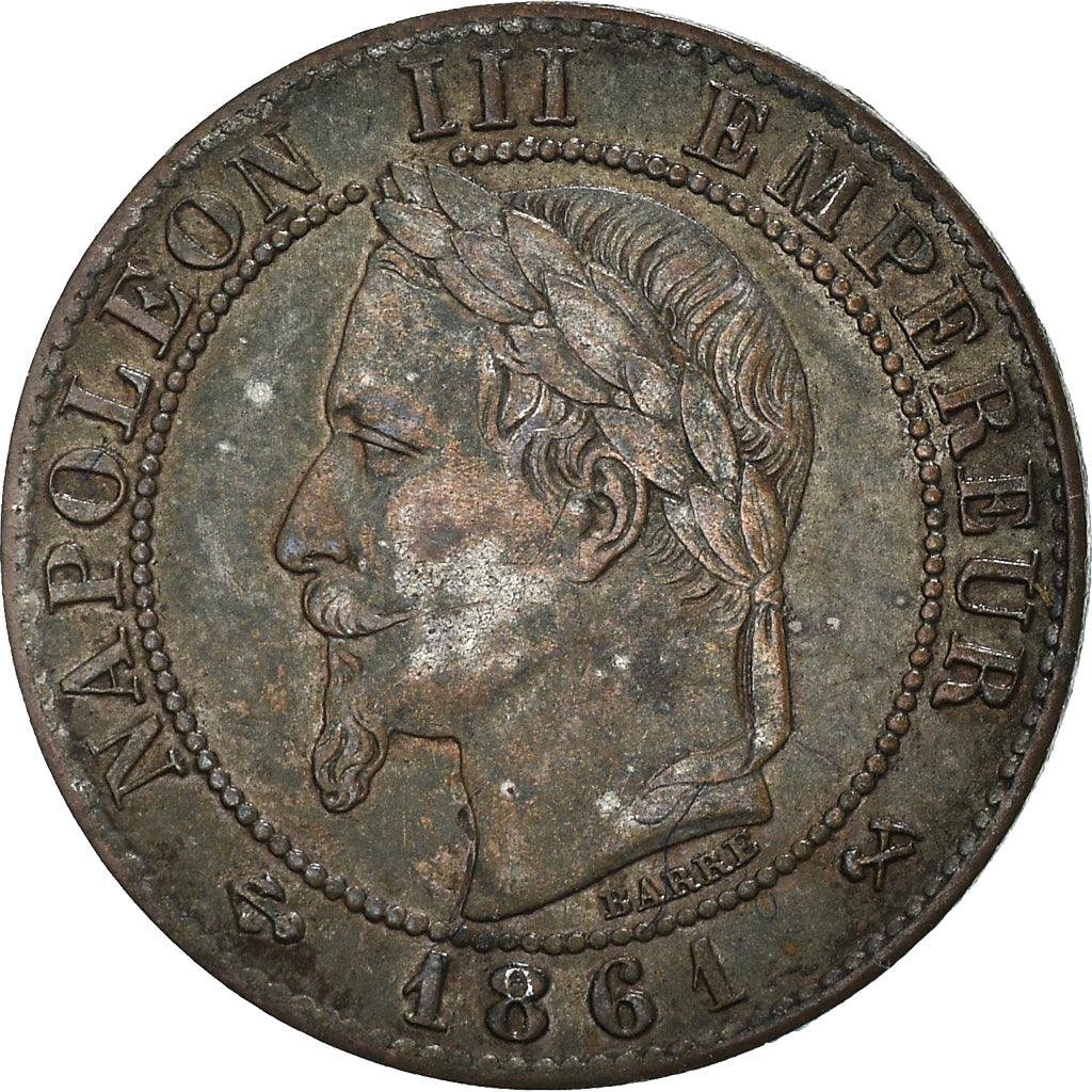 Munten, Frankrijk, Napoleon III, Centime, 1861, Bordeaux, ZF, Bronzen, KM:795.3
