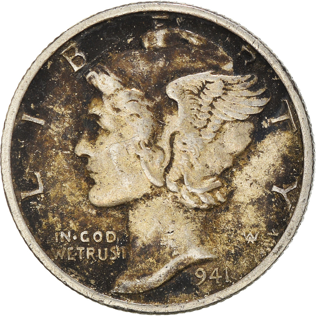 Münze, Vereinigte Staaten, Mercury Dime, Dime, 1941, Philadelphia, SS, Silber