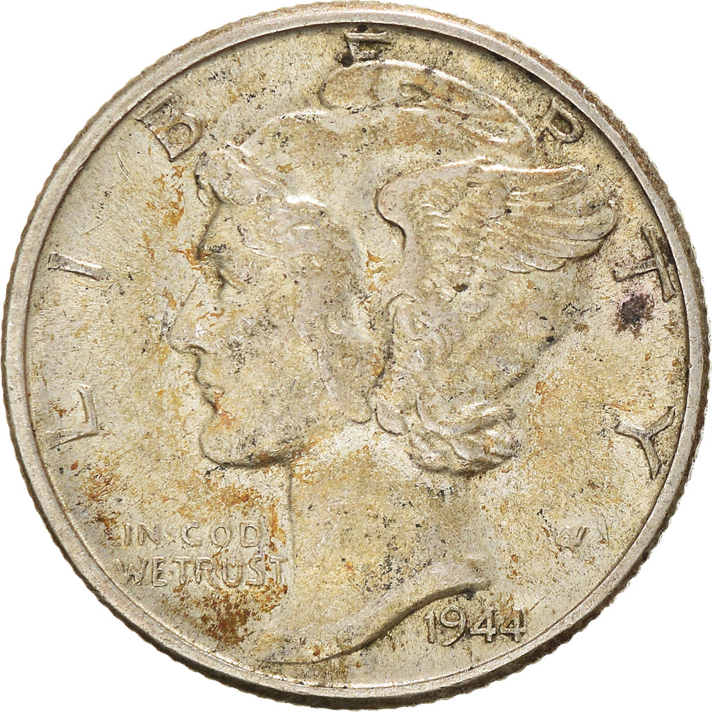 Munten, Verenigde Staten, Mercury Dime, Dime, 1944, U.S. Mint, Philadelphia