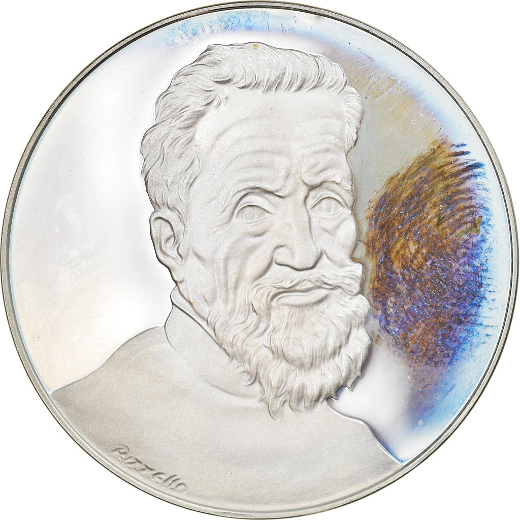 France, Medal, Michelangelo, Arts & Culture, MS(63), Silver