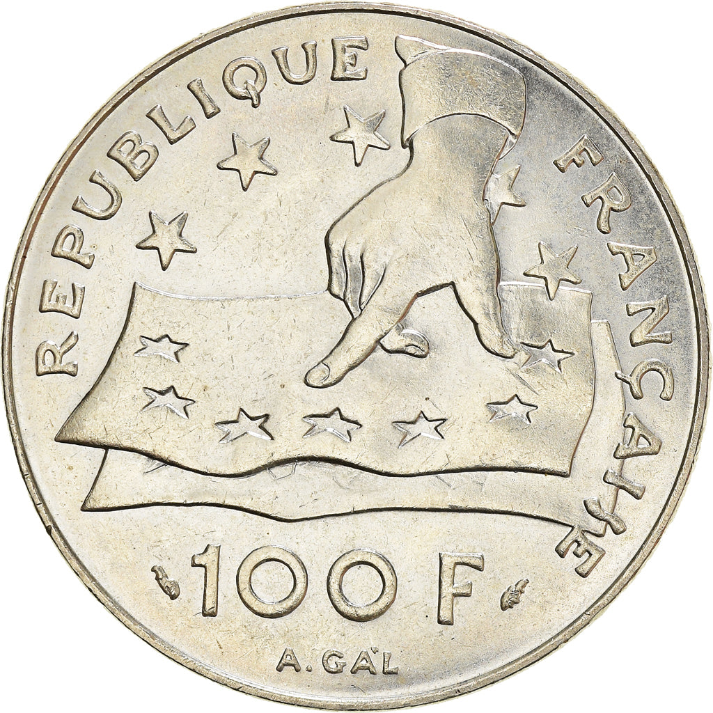 Moneda, Francia, Descartes, 100 Francs, 1991, EBC, Plata, KM:996, Gadoury:906