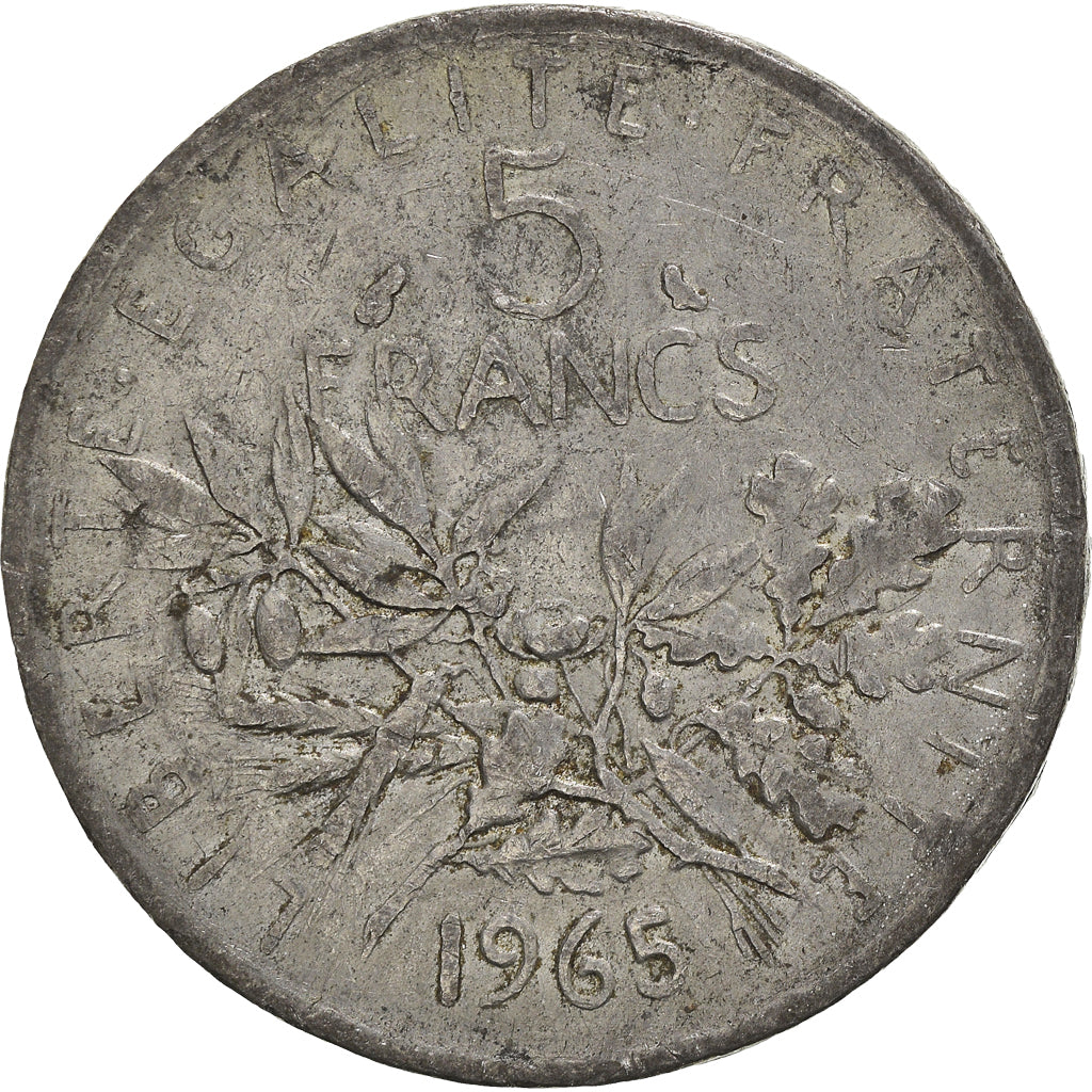 Moneta, Francia, Semeuse, 5 Francs, 1965, Contemporary forgery, BB, Silvery