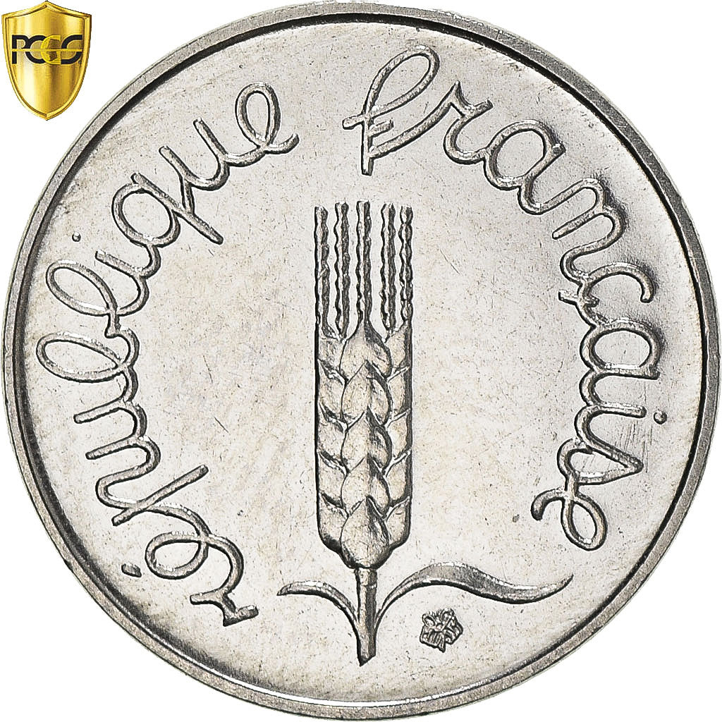 Frankrijk, 1 Centime, Épi, 1991, Paris, Frappe Monnaie, Stainless Steel, PCGS