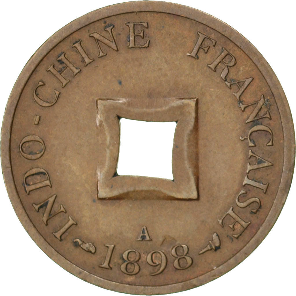 Monnaie, Indochine Française, 2 Sapeque, 1898, Paris, TTB, Bronze, KM:6