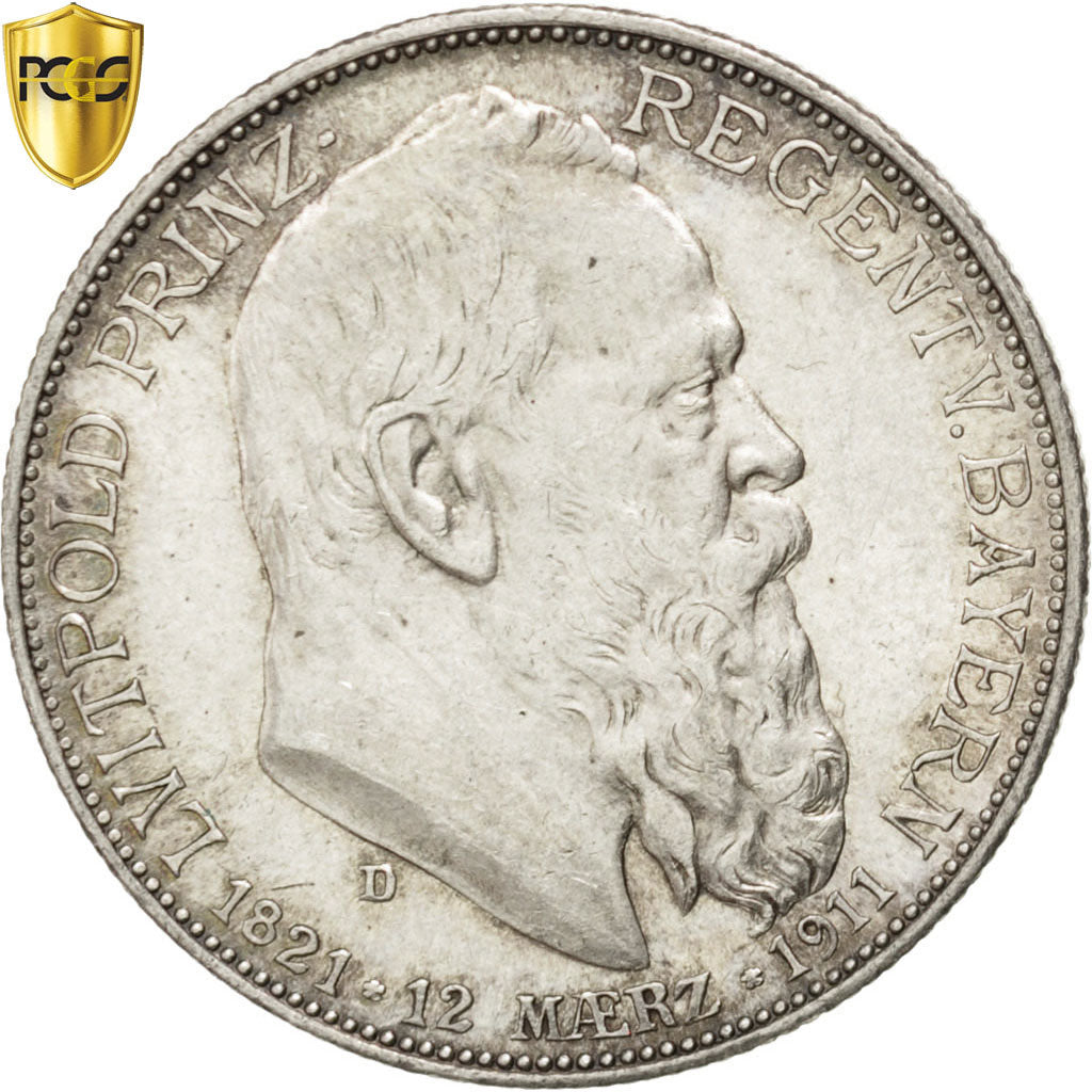Royaume de Bavière, Otto, 2 Mark, 1911, Munich, Argent, PCGS, MS62, KM:997