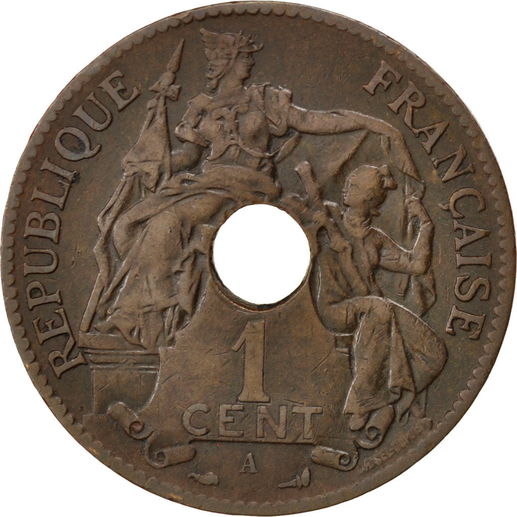 Coin, French Indochina, Cent, 1900, Paris, EF(40-45), Bronze, KM:8, Lecompte:55