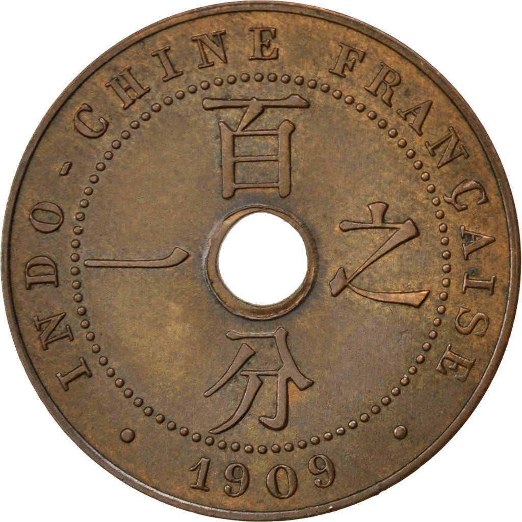 Coin, French Indochina, Cent, 1909, Paris, AU(55-58), Bronze, KM:12.1