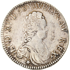 Moneta, Francia, Louis XV, Écu Vertugadin, Ecu, 1716, Aix, MB+, Argento