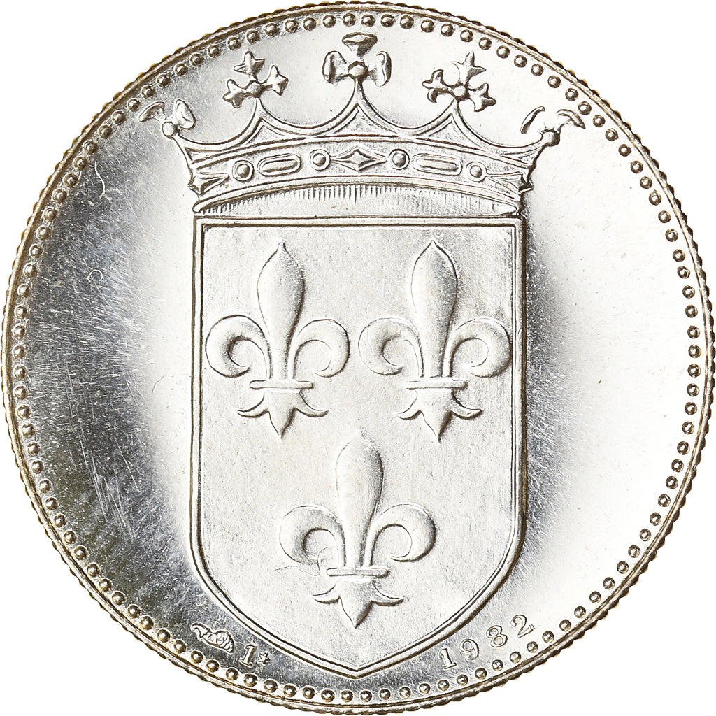 Francia, medalla, French Fifth Republic, François II, 1982, FDC, Plata