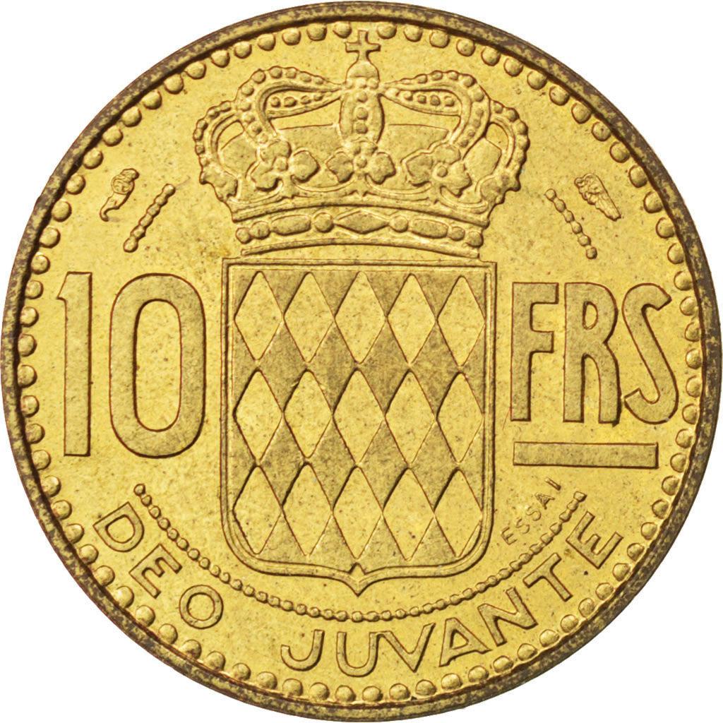 Coin, Monaco, 10 Francs, 1950, AU(55-58), Cupro-Aluminium, KM:E24, Gadoury:139
