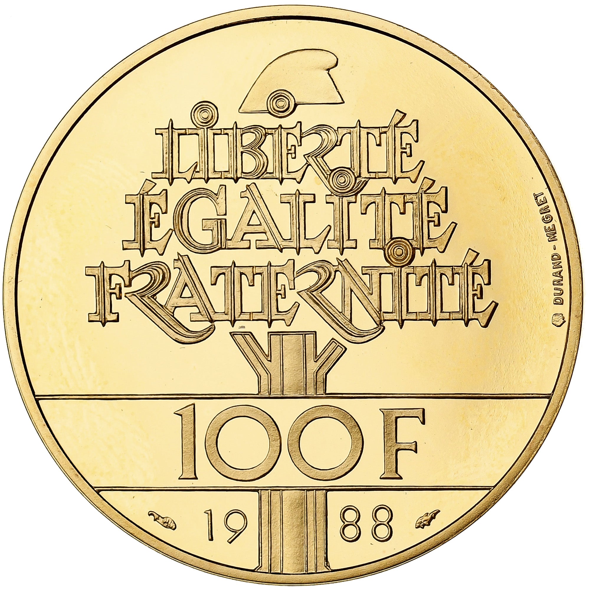 France, 100 Francs, Fraternité, 1988, MDP, BE, Or, FDC, Gadoury:903, KM:966b