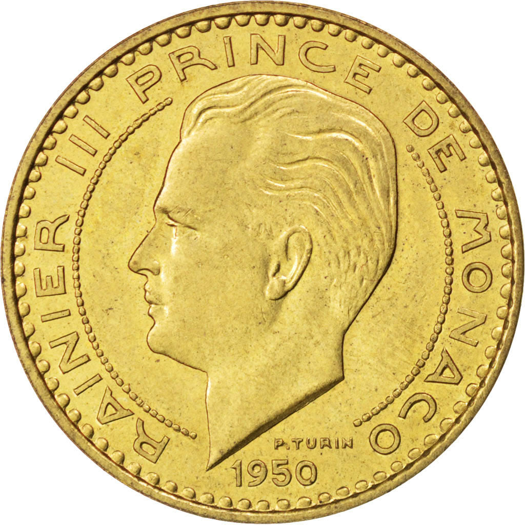 Coin, Monaco, 20 Francs, 1950, AU(55-58), Cupro-Aluminium, KM:E27, Gadoury:140
