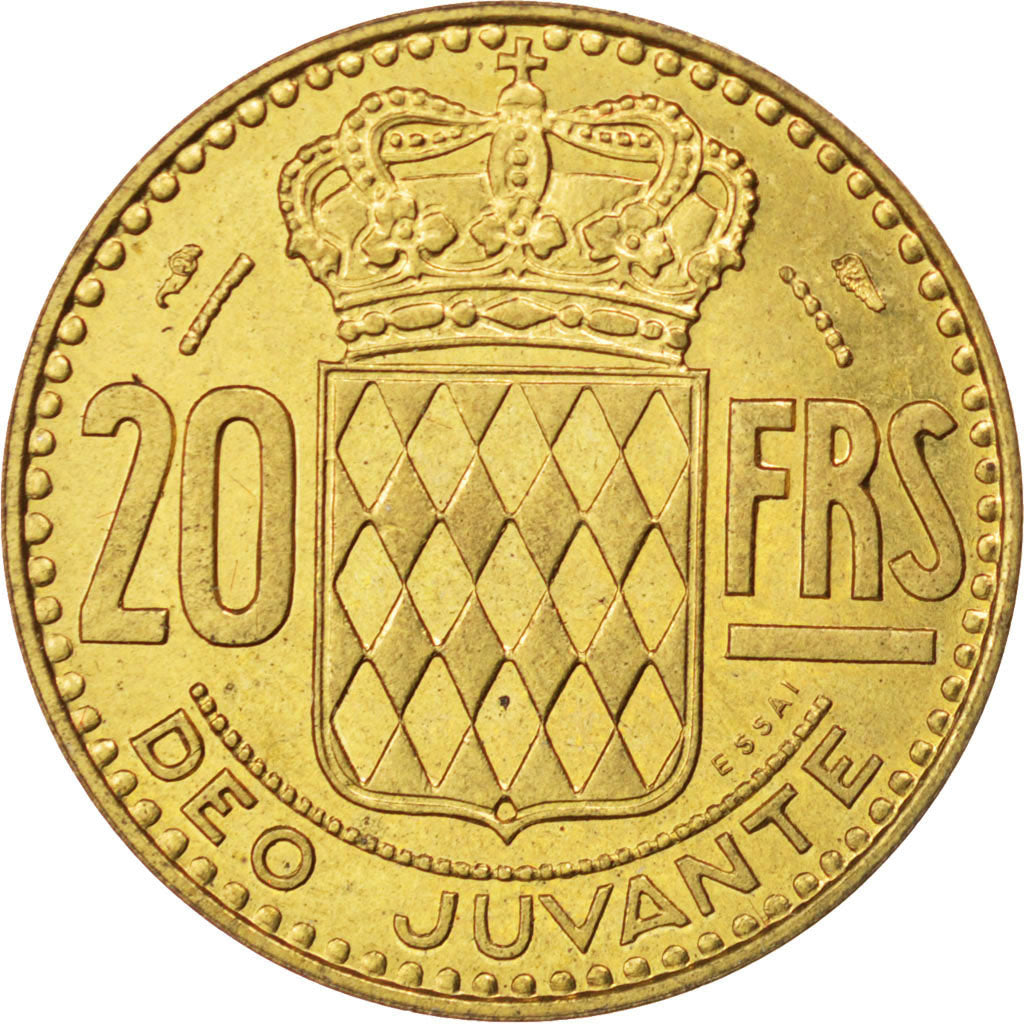 Coin, Monaco, 20 Francs, 1950, AU(55-58), Cupro-Aluminium, KM:E27, Gadoury:140