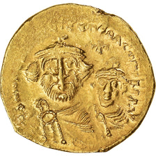 Heraclius, with Heraclius Constantine, Solidus, 613-638, Constantinople, Goud