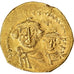 Heraclius, with Heraclius Constantine, Solidus, 613-638, Constantinople, Goud